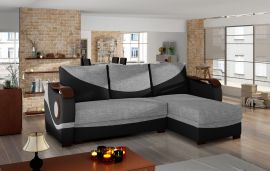 Corner sofa bed Perica-black-grey
