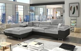 Corner sofa bed Marcia-black-grey-left