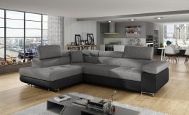 Corner sofa bed Britany-black-grey-left