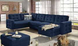 Corner sofa bed Enrique-dark blue