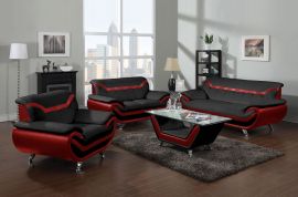 Sofa set Calgary 1+2+3-black-red