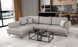 Corner bed sofa Egil-light grey-left