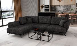 Corner bed sofa Egil-black-white-left