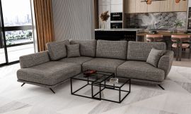 Corner bed sofa Egil-white-brown-left