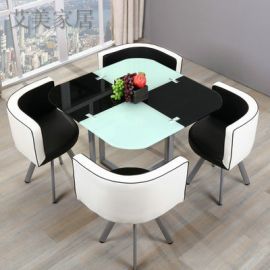 Dinning table set 4 chairs Dixon-black-white