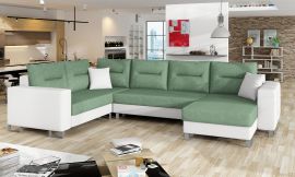 Corner sofa bed Fidel-light green-right