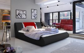 Bed Freya with storage 160-180-black-red-160x200cm