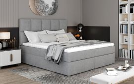 Boxspring bed Jace 165-185-160x200cm-light grey