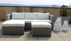 4 seater outdoor sofa with coffee table-grey