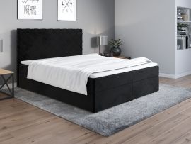 Complete Boxspring bed with topper and storage box Alvis-180x200cm-black