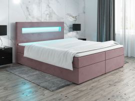 Complete Boxspring bed with topper and storage box Annar-160x200cm-pink
