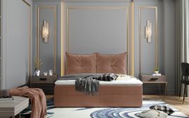 Continental bed Donini with storage and topper 160-180cm-160x200cm-beige-brown