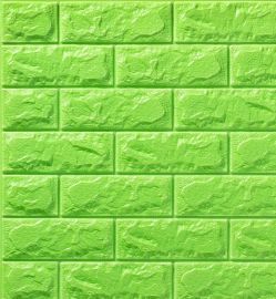 Self adhesive 3D wall panel set Knox, 10 pcs set 70x77cm-dark green