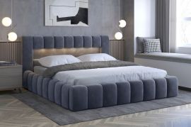 Bed with storage Nissa-purple-160x200cm