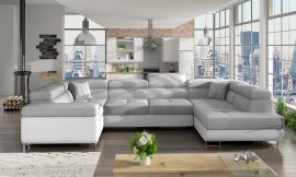 Corner sofa bed Inigo-white-grey-right