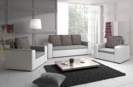 Bed sofa set 3+1+1 Elof-white-grey