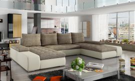 Corner sofa bed Lennon-beige-brown