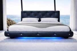 Leijuva sänky NelVento patjalla ja LED-valolla, 160x200 sänkypaketti