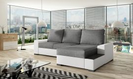 Corner sofa bed Romeo-white-grey-right