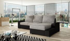 Corner sofa bed Romeo-black-grey-right