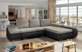Corner sofa bed Roscoe-black-grey-right