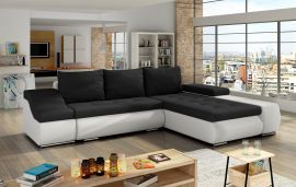 Corner sofa bed Roscoe-black-white-right