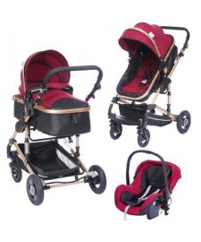 Baby Stroller 3-in-1 ElmaPram Montano-red