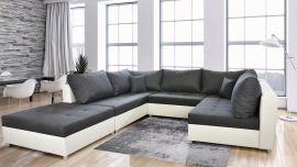 Corner bed sofa Carrson-white-grey