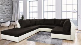 Corner bed sofa Carrson-black-white