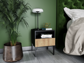 Bedside table Fenris-black-beige