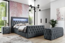 Jenkkisänky Paketti Vuodevaatelaatikolla Ja LED-Vallola Palazzo Premium Lux 160-180 kangas