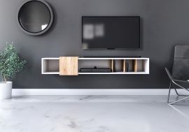 TV stand Emelia-oak-white