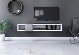 TV stand Emelia-white-grey
