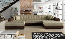 Corner sofa bed Helena-beige-brown