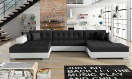 Corner sofa bed Helena-black-white