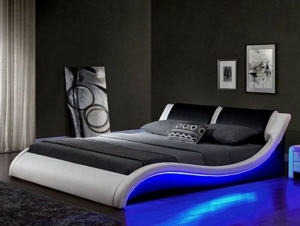 Sänkypaketti Barracuda sänky ja patja LED-Valolla 160x200 keinonahka
